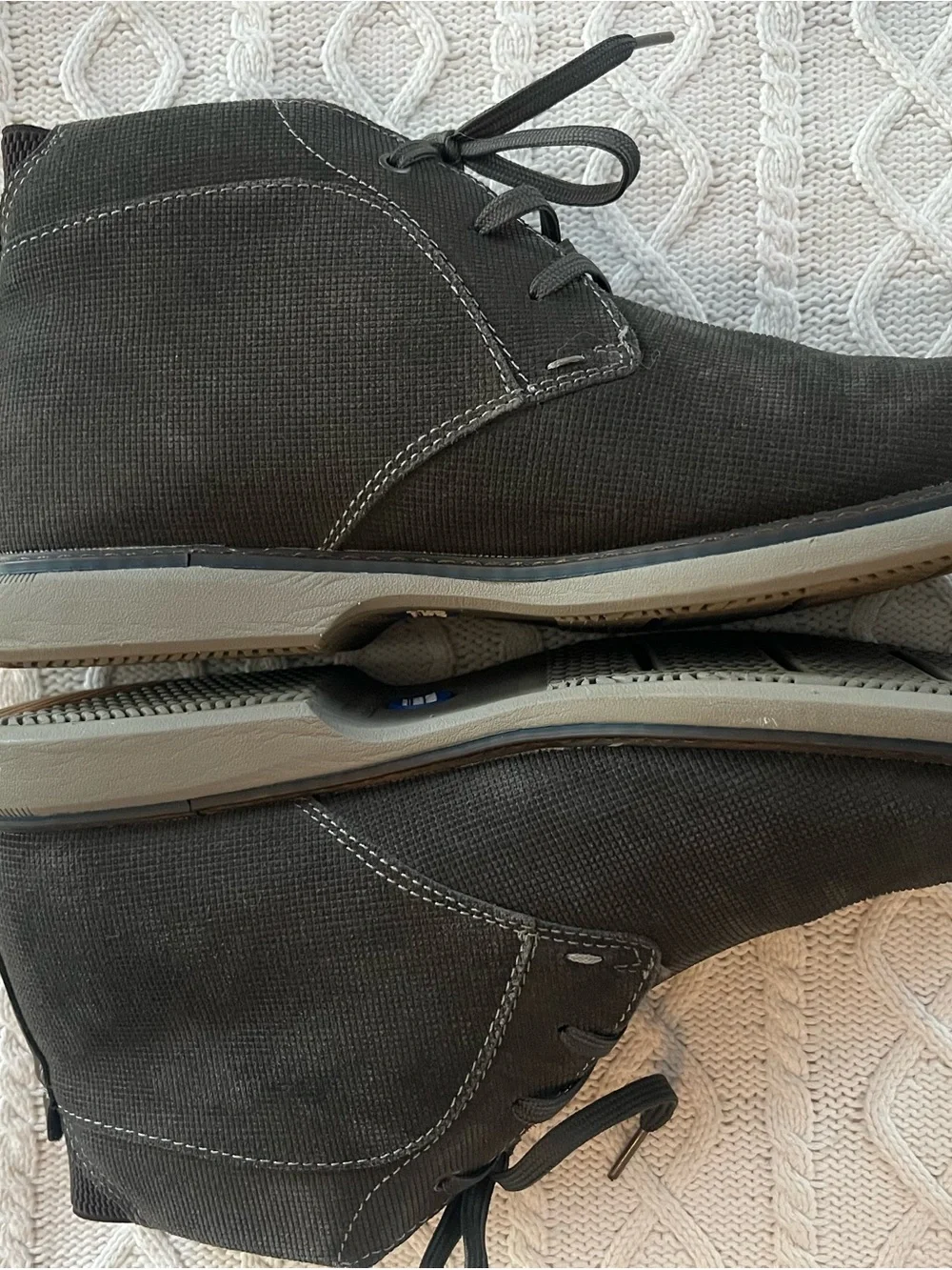New! Nunn Bush Leather Non-Marking Lace up Ankle Boots Dark Gray Size 13